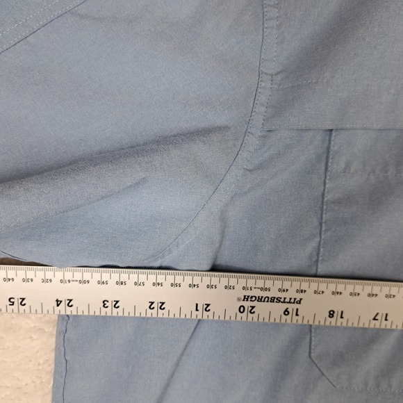 Wrangler ATG Shirt Mens Size XL Blue Button Up Short Sleeve Regular Fit - Picture 4 of 8